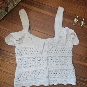 White Knit Women's Sweater SZ LARGE